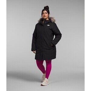 The North Face $350 Arctic Parka Coat Down 3X Fur Hood Winter Snow Cold Black